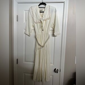 Nina Piccalino Ivory Dress with White Belt